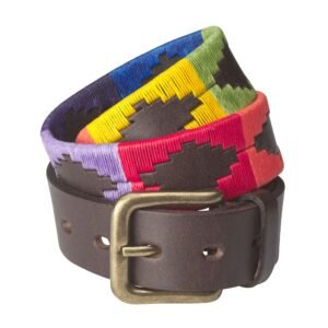 Hand-Embroidered Polo Leather Belt – Premium Leather, Equestrian Style