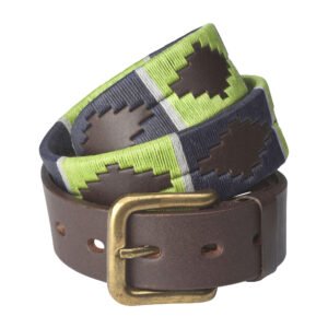 Luxury Leather Polo Belt – Colorful Embroidery, Full-Grain Leather, Adjustable Fit